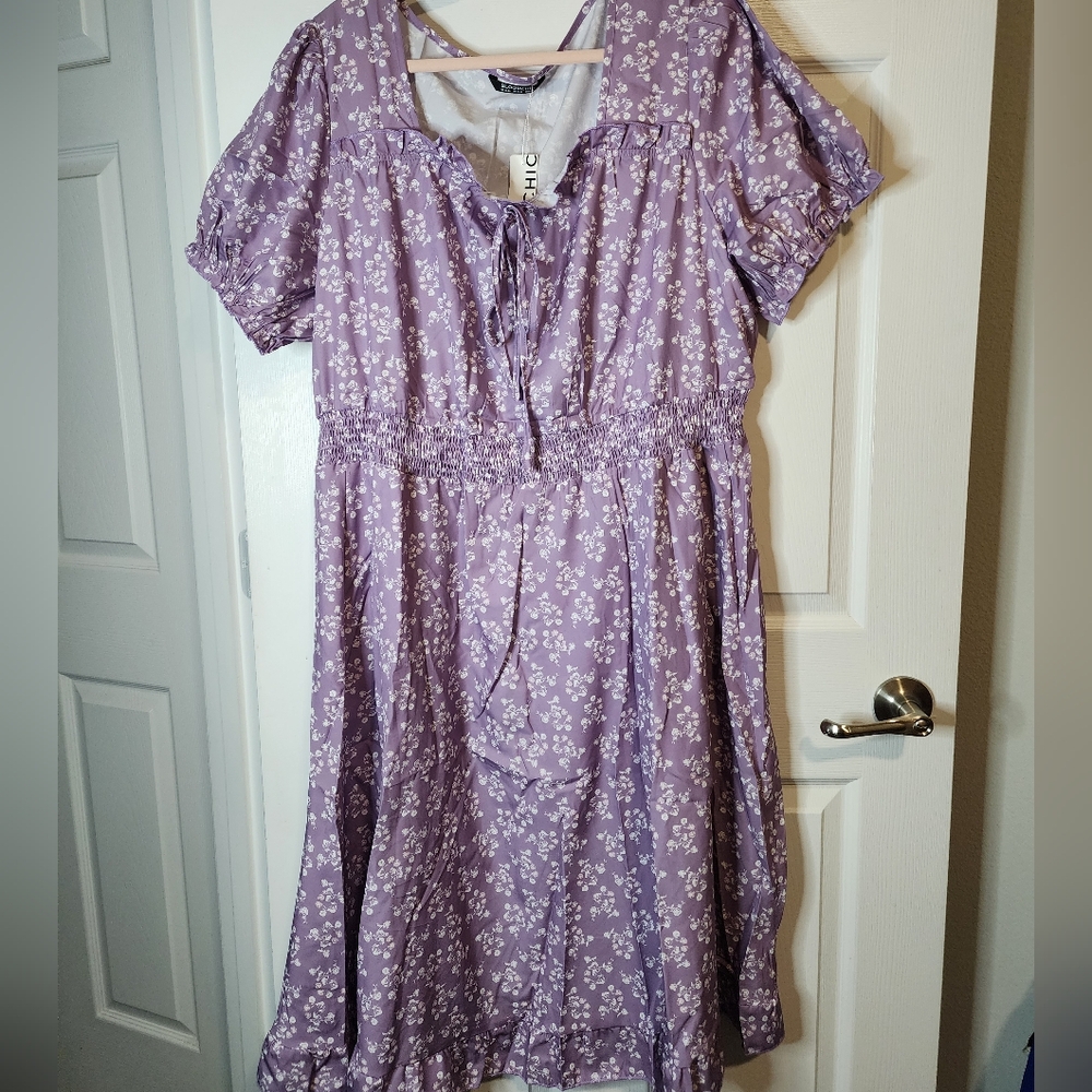 BLOOMCHIC‎ NWT 22-24 3X Purple Floral Dress